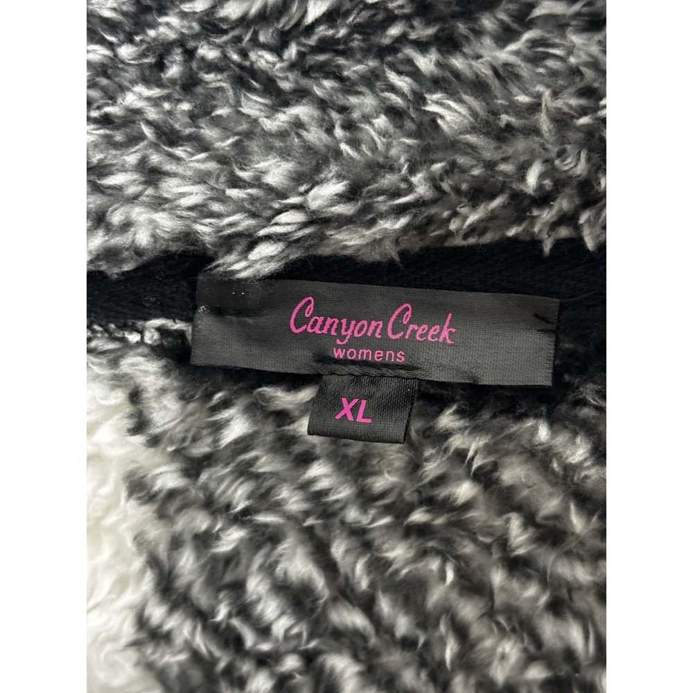 Women's Sweater Canyon Creek Black And White‎ Plaid Size XL Zip - Picture 3 of 10